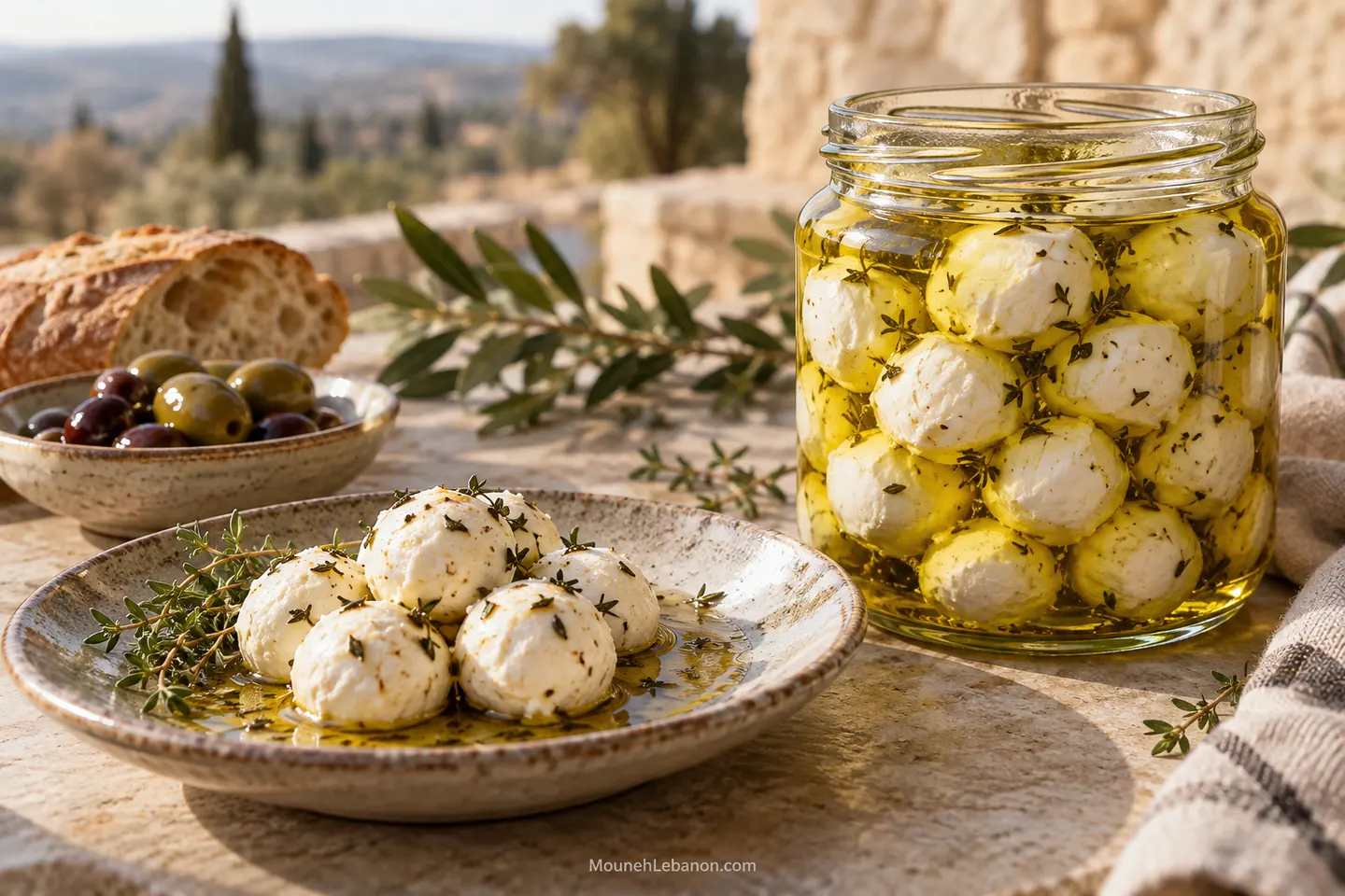 لبنة مكعزلة لبنانية محفوظة بزيت الزيتون